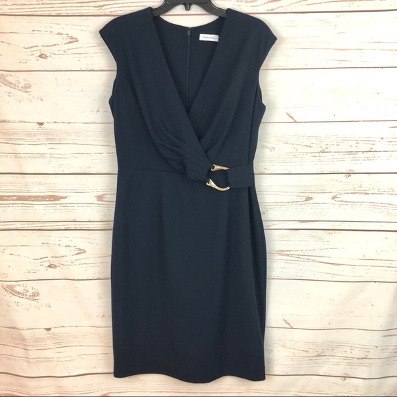 Calvin Klein Navy Sheath Dress - Picture 3 of 9